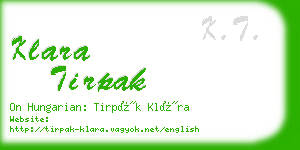 klara tirpak business card